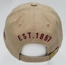 Load image into Gallery viewer, RLGCY Morehouse Hat (Khaki/Burgundy)