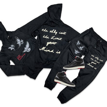Load image into Gallery viewer, RETRO LABEL GO BEYOND HOODIE &amp; JOGGER SET (Retro 2 Black Cement)