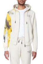 Load image into Gallery viewer, Eleven Paris KNIT ABSTRACT AOP ZIP FRONT HOODED SWEATSHIRT (OATMEAL)