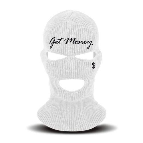 Hustle Daily Get Money Ski Mask (WHITE)