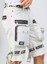 Load image into Gallery viewer, Locked &amp; Loaded Twill Shorts (White/Black)