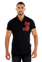Load image into Gallery viewer, George V Paris Teddy Polo (Black/Red)