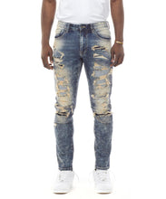 Load image into Gallery viewer, SMOKE RISE HEAVY RIP &amp; REPAIR JEANS (SIERRA BLUE)