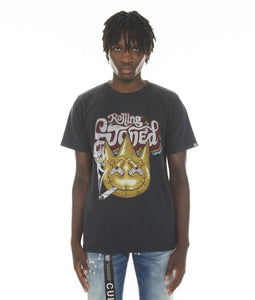Cult of Individuality ROLLING STONED shirt (BLACK/AC DC WASH)