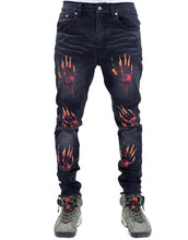 Load image into Gallery viewer, THC Blessed Jahknow War Memory Denim Jeans (Black)