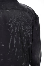 Load image into Gallery viewer, Dead Than Cool Wing Print Denim Jacket (Black)