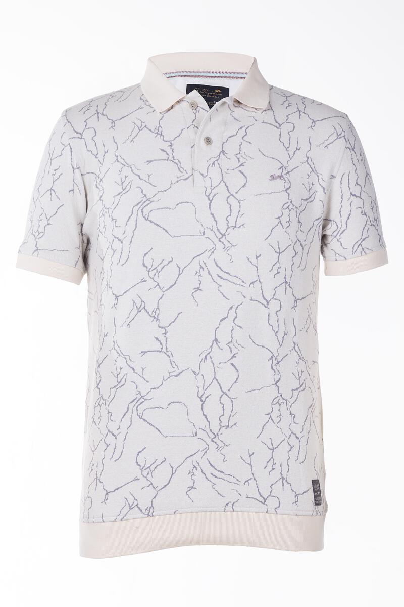 A Tiziano Rufus | Men's Jacquard Knit Polo (Ash)