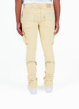 Load image into Gallery viewer, Pheelings NEVER LOOK BACK CARGO FLARE STACK DENIM (CREAM)