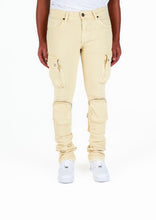 Load image into Gallery viewer, Pheelings NEVER LOOK BACK CARGO FLARE STACK DENIM (CREAM)