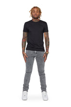 Load image into Gallery viewer, Valabasas "MR.CLEAN 2.0" BLACK SKINNY JEAN (LT. GREY WASHED)