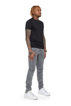Load image into Gallery viewer, Valabasas "MR.CLEAN 2.0" BLACK SKINNY JEAN (LT. GREY WASHED)