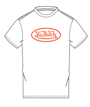 Load image into Gallery viewer, VON DUTCH MOTO GP GRAPHIC TEE (WHITE AND ORANGE)