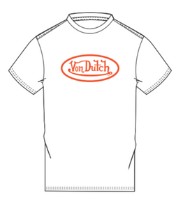 VON DUTCH MOTO GP GRAPHIC TEE (WHITE AND ORANGE)