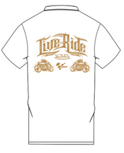 Load image into Gallery viewer, VON DUTCH MOTO GP GRAPHIC TEE (WHITE AND GOLD)