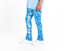 Load image into Gallery viewer, Pheelings AGAINST ALL ODDS FLARE STACK DENIM  (BLUE CAMO/WHITE)