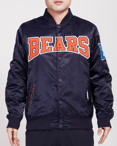 PRO STANDARD CHICAGO BEARS CREST EMBLEM SATIN JACKET (MIDNIGHT NAVY)