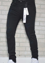 Load image into Gallery viewer, DZTR SUPER STRETCH DENIM Jet Black with Rips