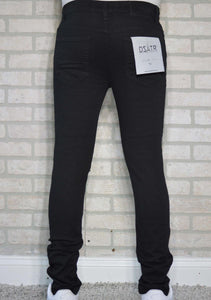 DZTR SUPER STRETCH DENIM Jet Black with Rips