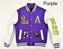 Load image into Gallery viewer, Robert Phillipe Mens Varsity Jacket (Purple)