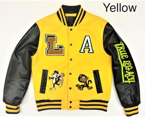 Robert Phillipe Mens Varsity Jacket (Yellow)