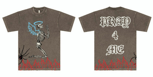 AUTHENTICS PRAYING SKELETON T-SHIRT (COCOA)