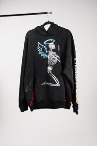 AUTHENTICS PRAYING SKELETON HOODIE (VINT BLACK)