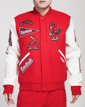 Load image into Gallery viewer, PRO STANDARD ST. LOUIS CARDINALS ANIMAL PRINT WOOL VARSITY JACKET (RED/WHITE)