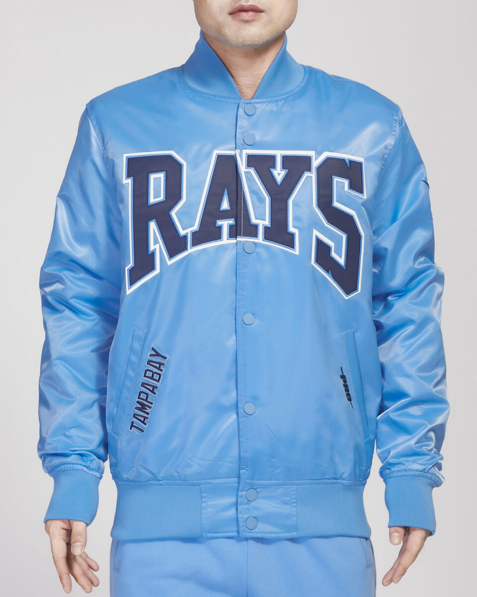 PRO STANDARD TAMPA BAY RAYS CREST EMBLEM SATIN JACKET (UNIVERSITY BLUE)