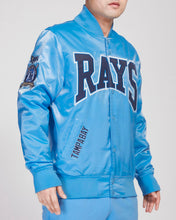 Load image into Gallery viewer, PRO STANDARD TAMPA BAY RAYS CREST EMBLEM SATIN JACKET (UNIVERSITY BLUE)