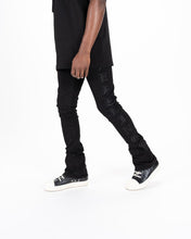 Load image into Gallery viewer, Pheelings RISING ABOVE FLARE STACK DENIM (JET BLACK)