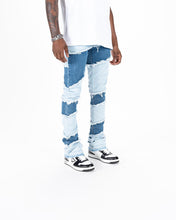 Load image into Gallery viewer, Pheelings EMBRACE THE JOURNEY FLARE STACK DENIM (LIGHT/MEDIUM BLUE)