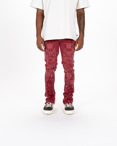 Pheelings Inspired By FLARE STACK DENIM (BURGUNDY)