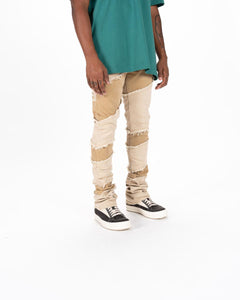 Pheelings EMBRACE THE JOURNEY FLARE STACK DENIM (CREAM/KHAKI)