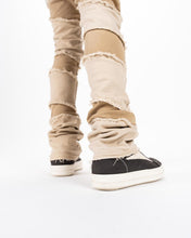 Load image into Gallery viewer, Pheelings EMBRACE THE JOURNEY FLARE STACK DENIM (CREAM/KHAKI)