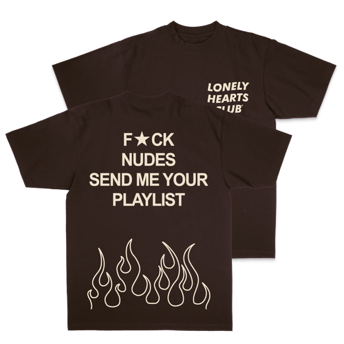 Lonely Hearts Fck Nudes Garment-dye T-Shirt (Garment-dye Brown)