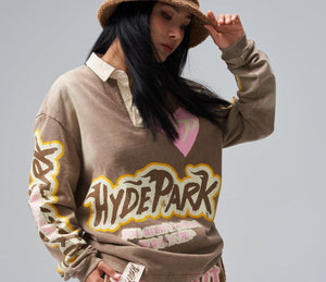 Hyde Park Dripping in Japan Long Sleeve Polo (Khaki)