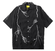 Load image into Gallery viewer, Diet Starts Monday Lightning Button Up (Black)