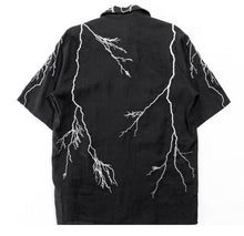 Load image into Gallery viewer, Diet Starts Monday Lightning Button Up (Black)