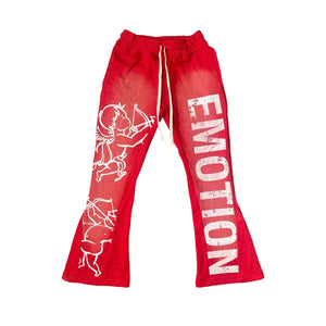 MIXED EMOTIONS Cupid Flare Sweatpants (Red)