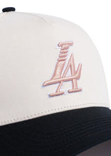 Load image into Gallery viewer, Reference PARADISE LA TRUCKER Hat (CREAM/BLK/PINK)