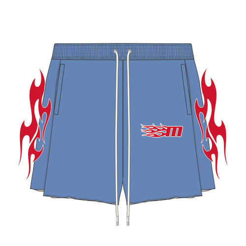 MEMORY LANE Outlaw Flame Fleece Short (Blue)