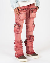 Load image into Gallery viewer, PHEELINGS JOURNEY TO GREATNESS FLARE STACK DENIM (WINE/SAND)