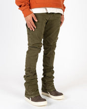 Load image into Gallery viewer, PHEELINGS VIBRANT VISIONS FLARE STACK DENIM (OLIVE)