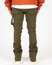 Load image into Gallery viewer, PHEELINGS VIBRANT VISIONS FLARE STACK DENIM (OLIVE)