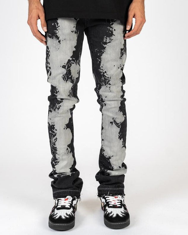 PHEELINGS SCARRED BY FLARE STACK DENIM (BLACK/GREY)