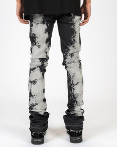 PHEELINGS SCARRED BY FLARE STACK DENIM (BLACK/GREY)