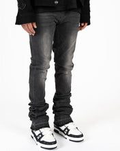 Load image into Gallery viewer, PHEELINGS EMOTIONALLY NUMB FLARE STACK DENIM (BLACK)