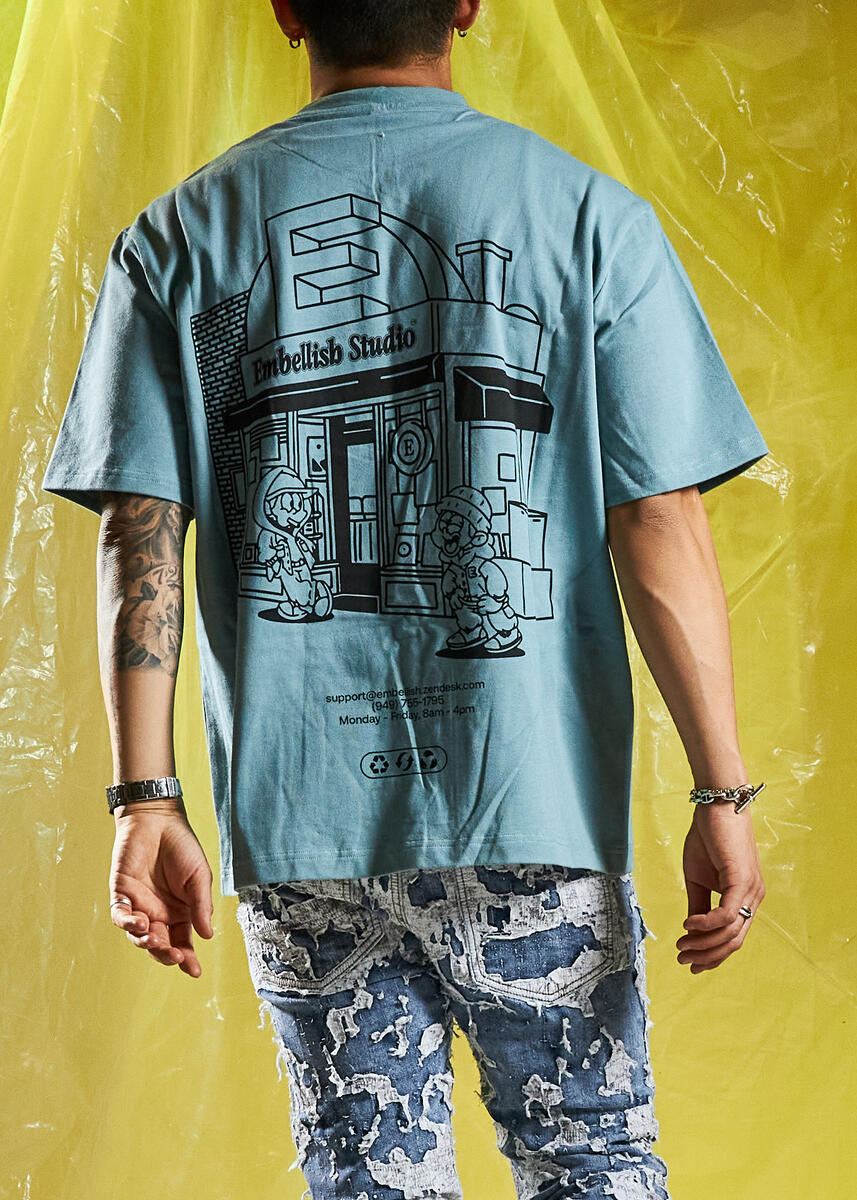 EMBELLISH STUDIO TEE (TEAL)