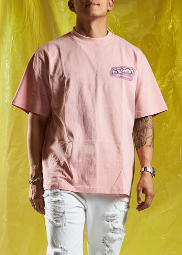 EMBELLISH GARAGE TEE (BUBBLE GUM)