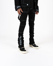 Load image into Gallery viewer, PHEELINGS DEFYING ODDS FLARE STACK DENIM (JET BLACK/COLUMBIA BLUE)